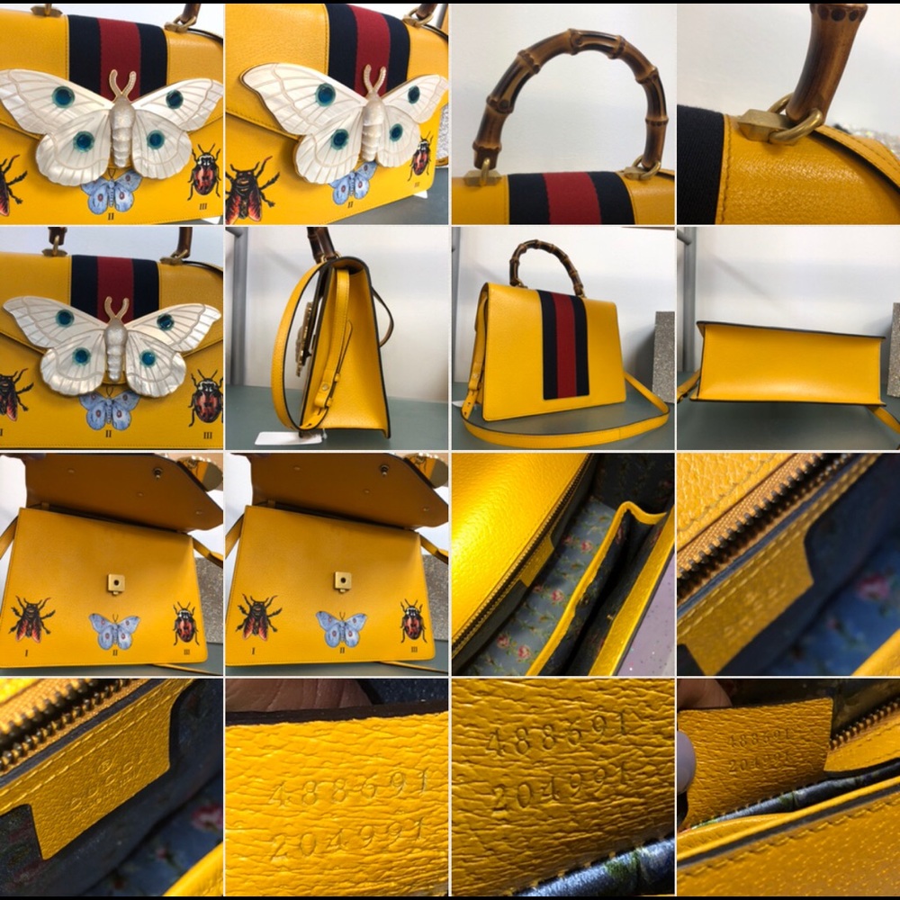 GUCCI Falena Moth Top Handle Handbag - Picture 8 of 8